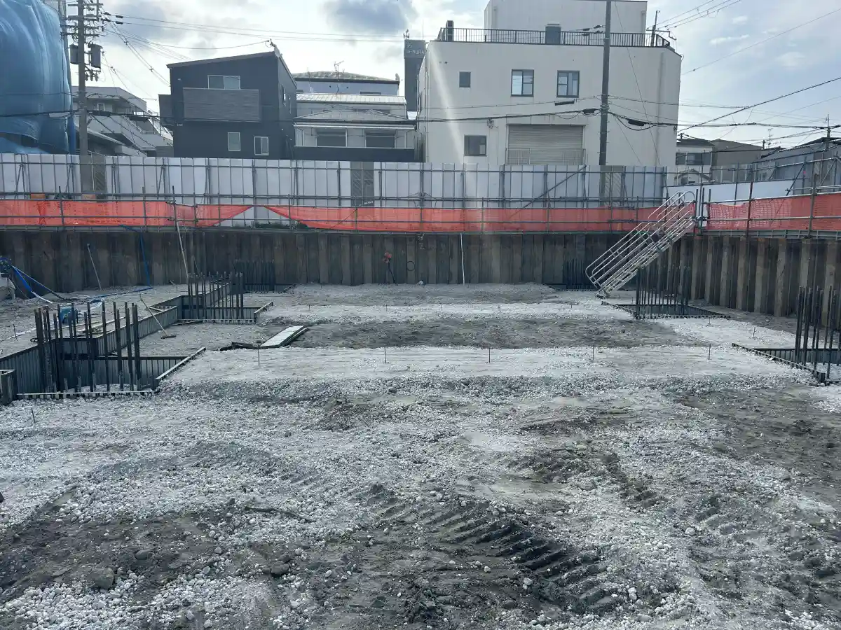 地盤掘削完了の様子