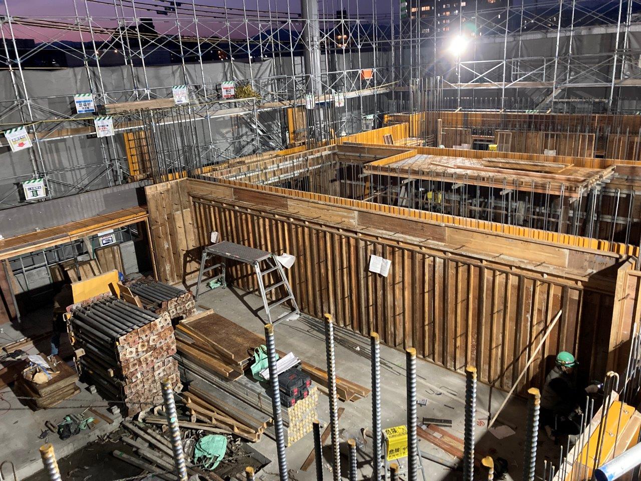 上田辺町3月度工事進捗①